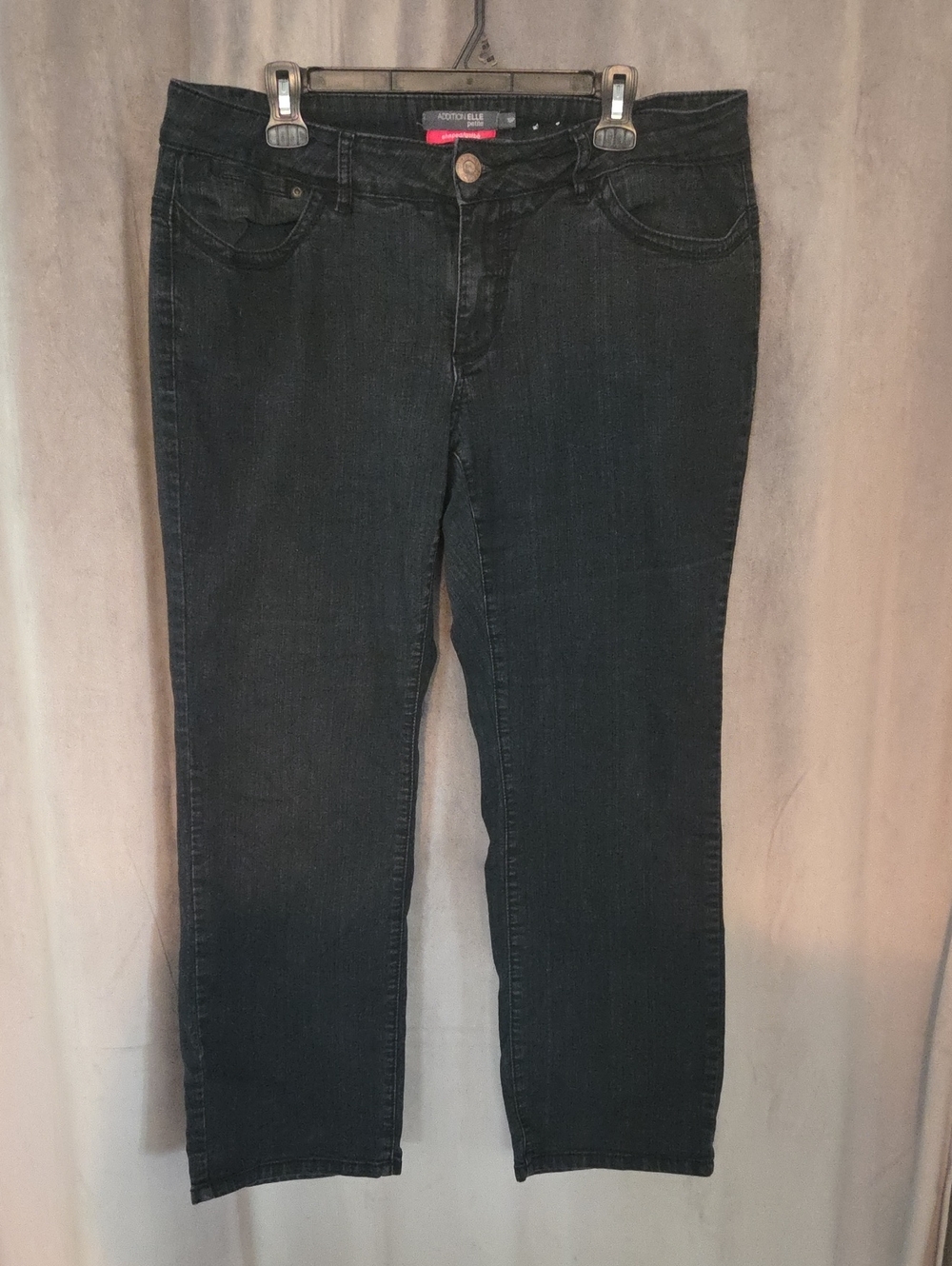 Addition Elle 16P Straight Leg Jeans in Charcoal Black Wash